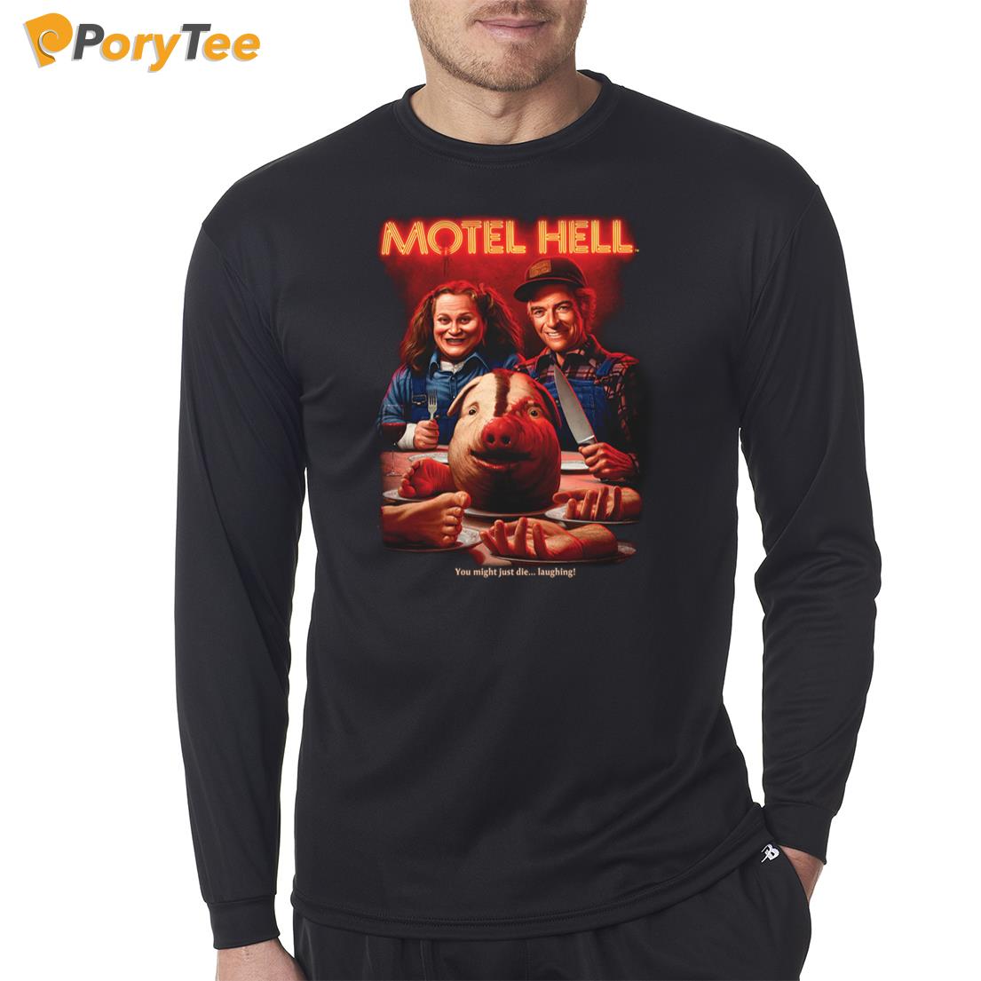 Motel Hell Die Laughing Baseball Long Sleeve Shirt