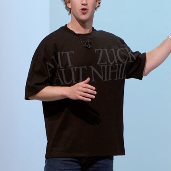 Official Mark Zuckerberg wearing Aut Zuck Aut Nihil shirt